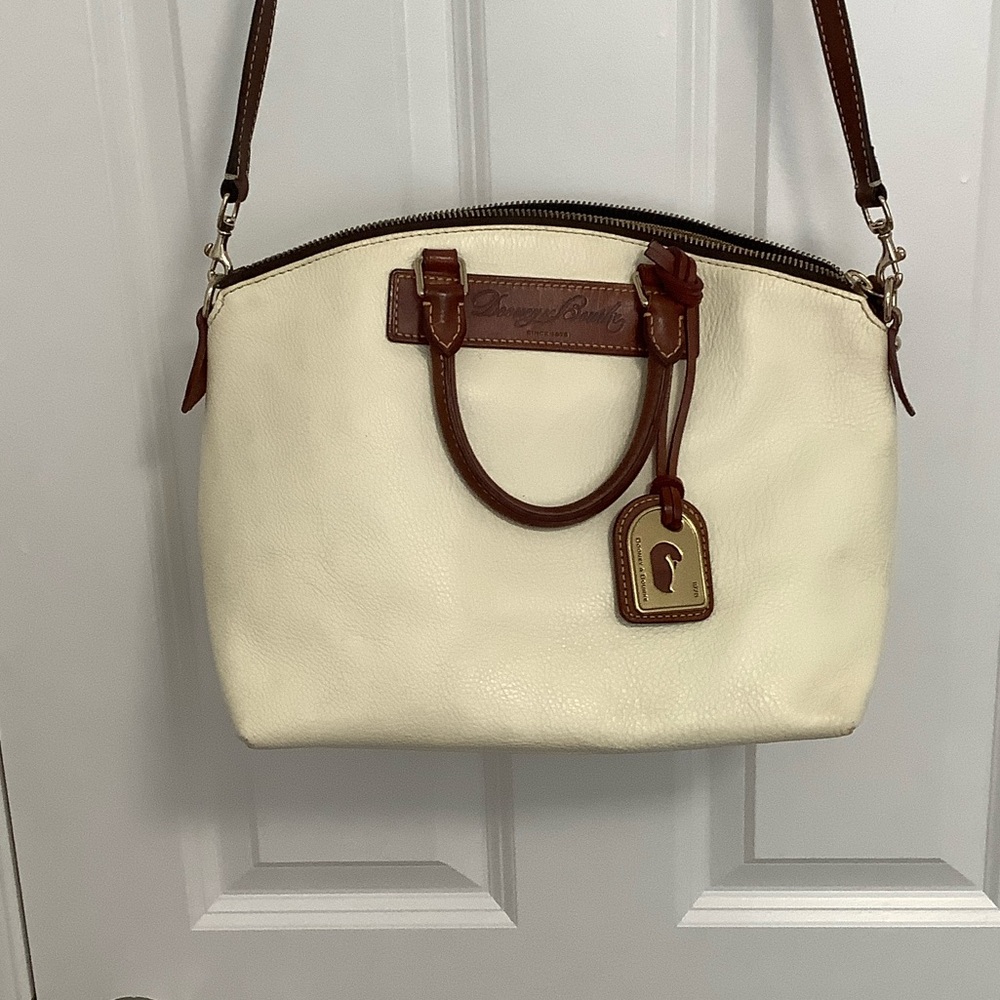 Dooney & Bourke Cream and Brown Shoulder Bag